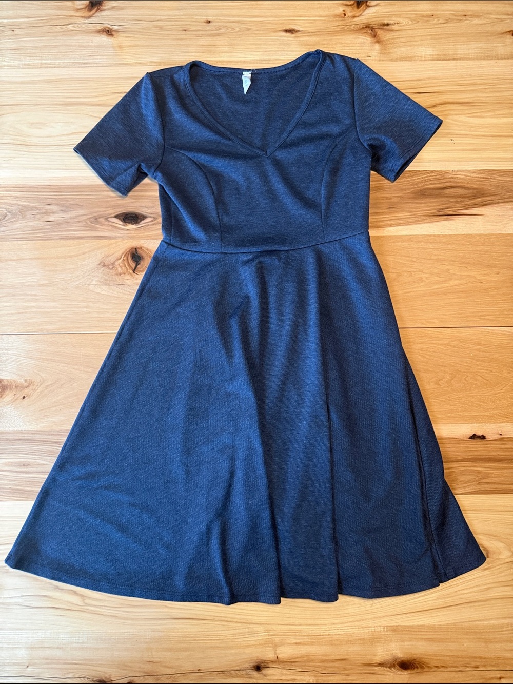 Pinkblush Navy Fit-and-Flare Midi Dress